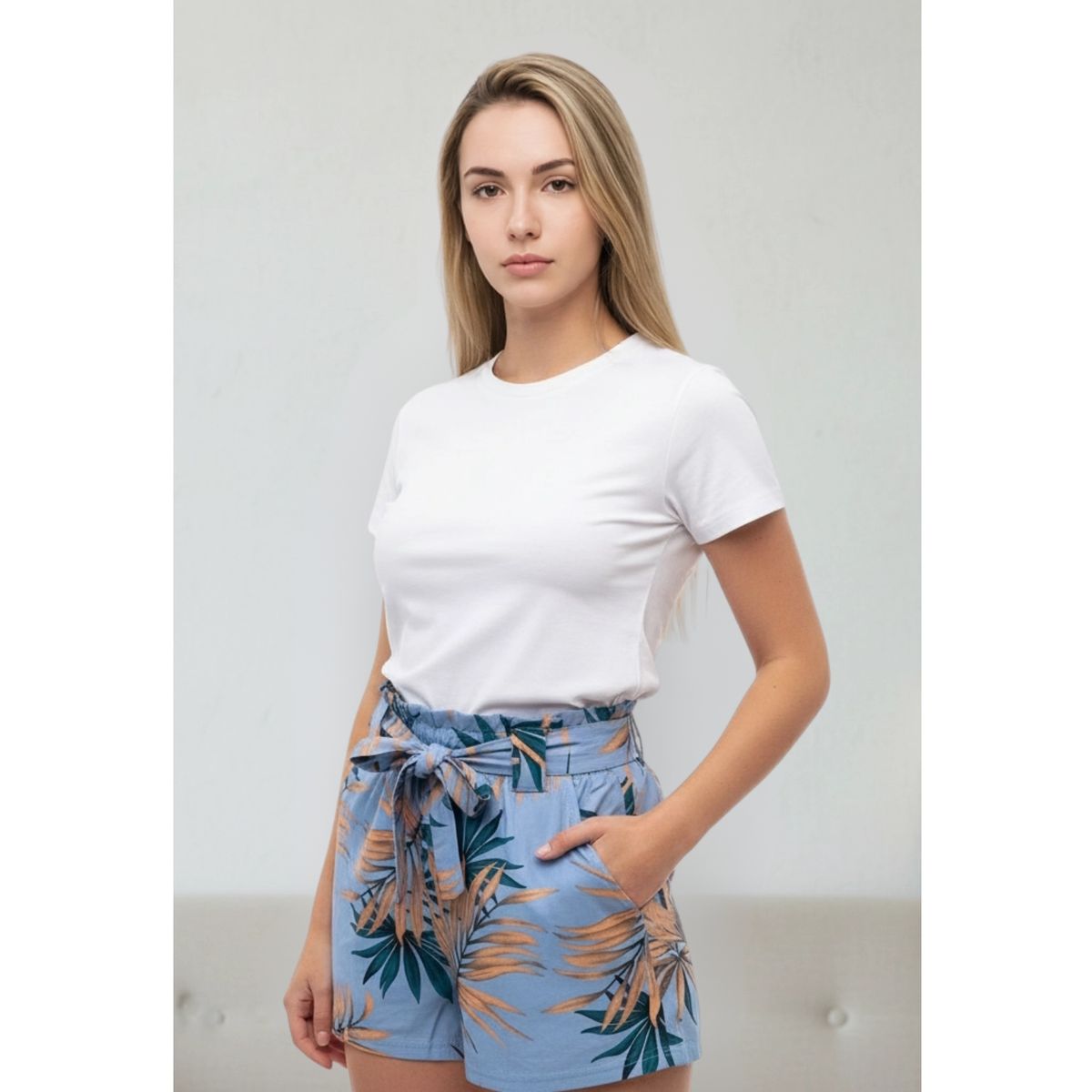 LIKE SHOP - Short Mujer Pantalón Corto Liviano Estampado Floreado primavera verano W3051