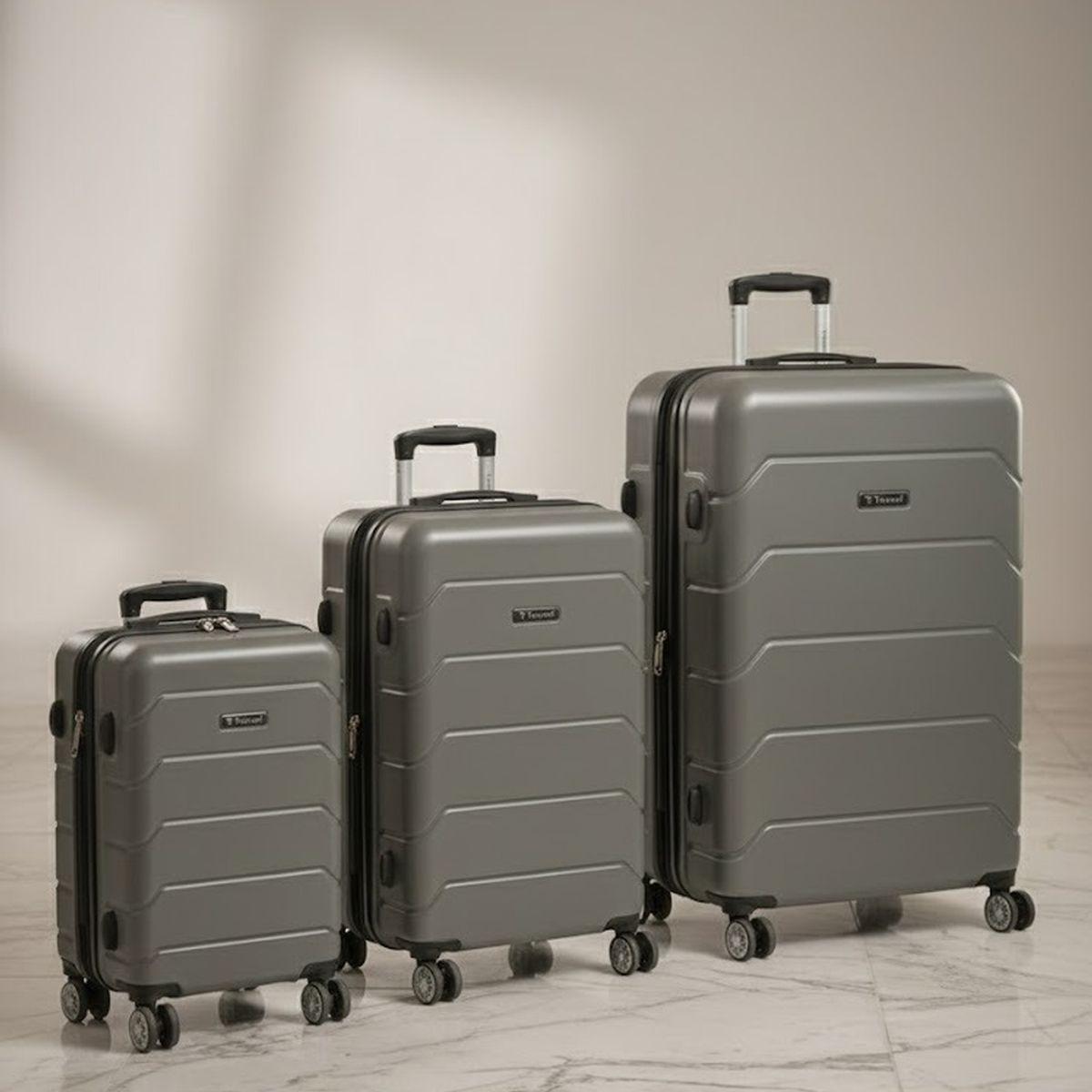 GENERICO - Maleta Grande con Candado de Seguridad COLOR GRIS OSCURO 75cm x 55cm x 38cm