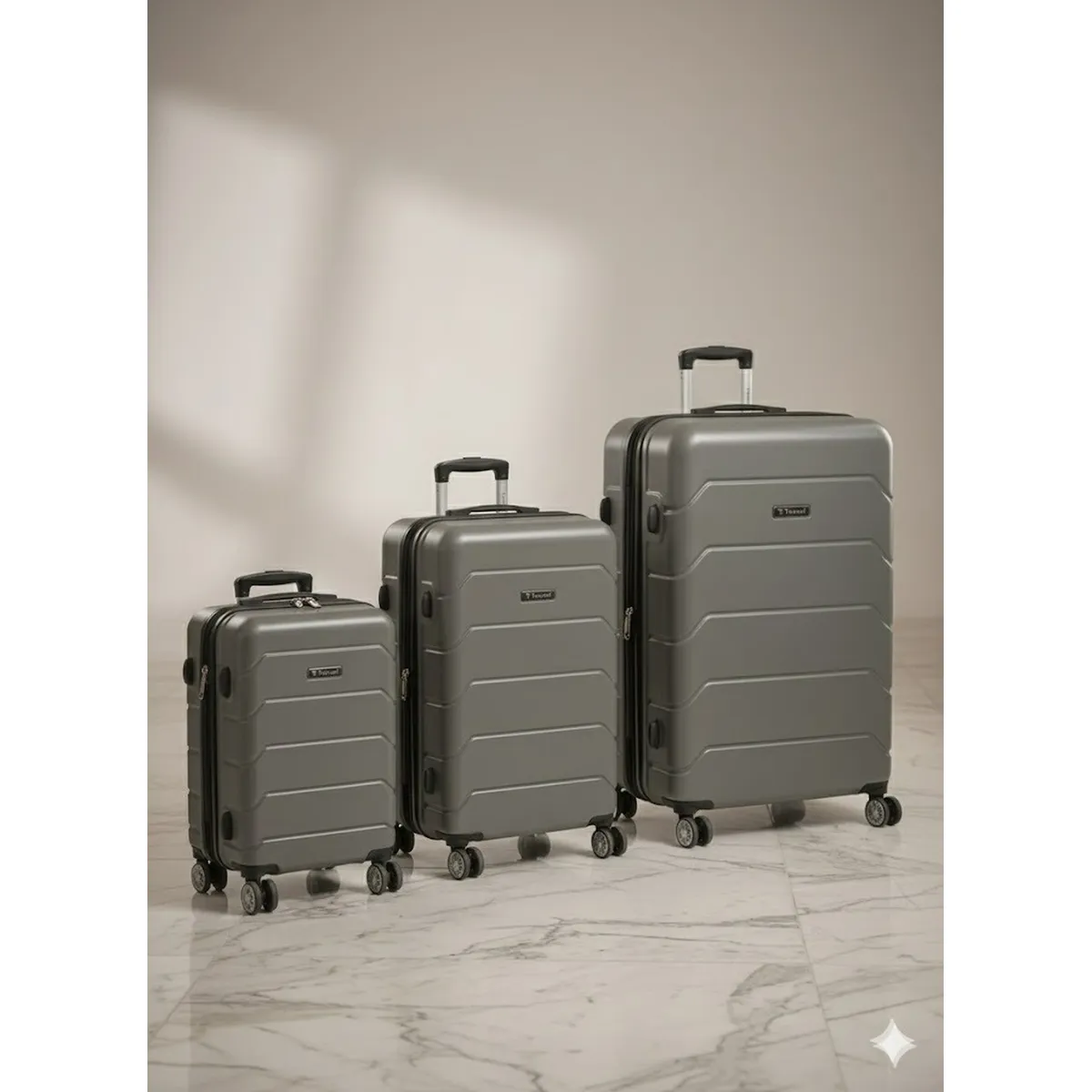 GENERICO - Maleta Grande con Candado de Seguridad COLOR GRIS OSCURO 75cm x 55cm x 38cm