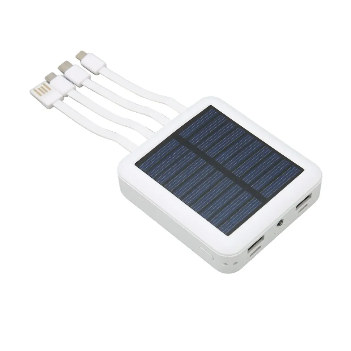IRM - Power Bank Solar 10000mah Carga 4 En 1 Multi Conectores Irm Blanco
