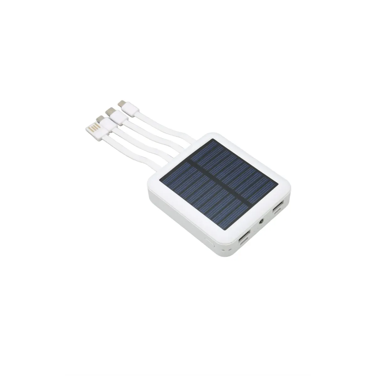 IRM - Power Bank Solar 10000mah Carga 4 En 1 Multi Conectores Irm Blanco