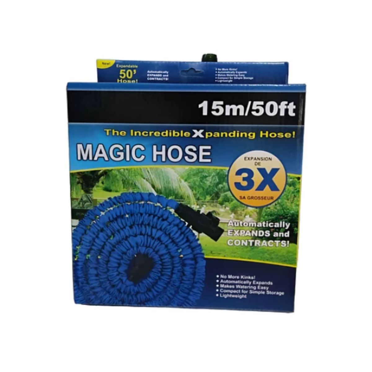 GENERICO - Manguera Retractil Expandible Jardin Agua Jardineria 15 Mts Azul