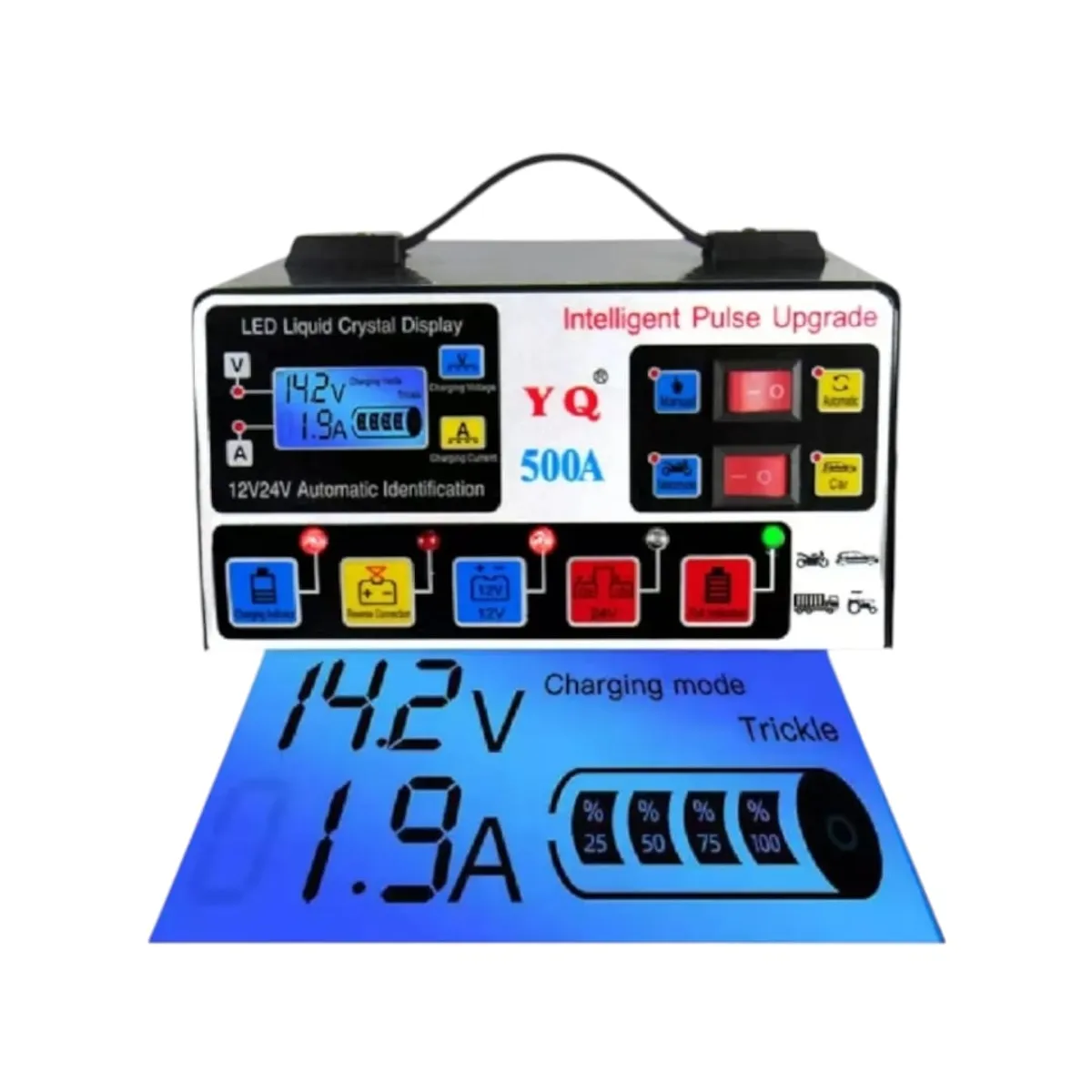 GENERICO - Cargador De Batería Automotriz Automático 12 / 24v