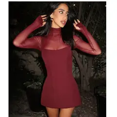 VELVET - Vestido Verona Burdeo