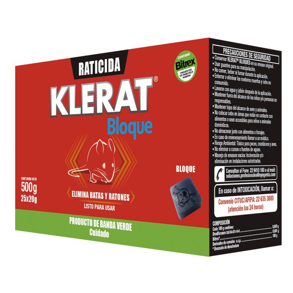 KLERAT - Raticida en Bloque 500g Klerat