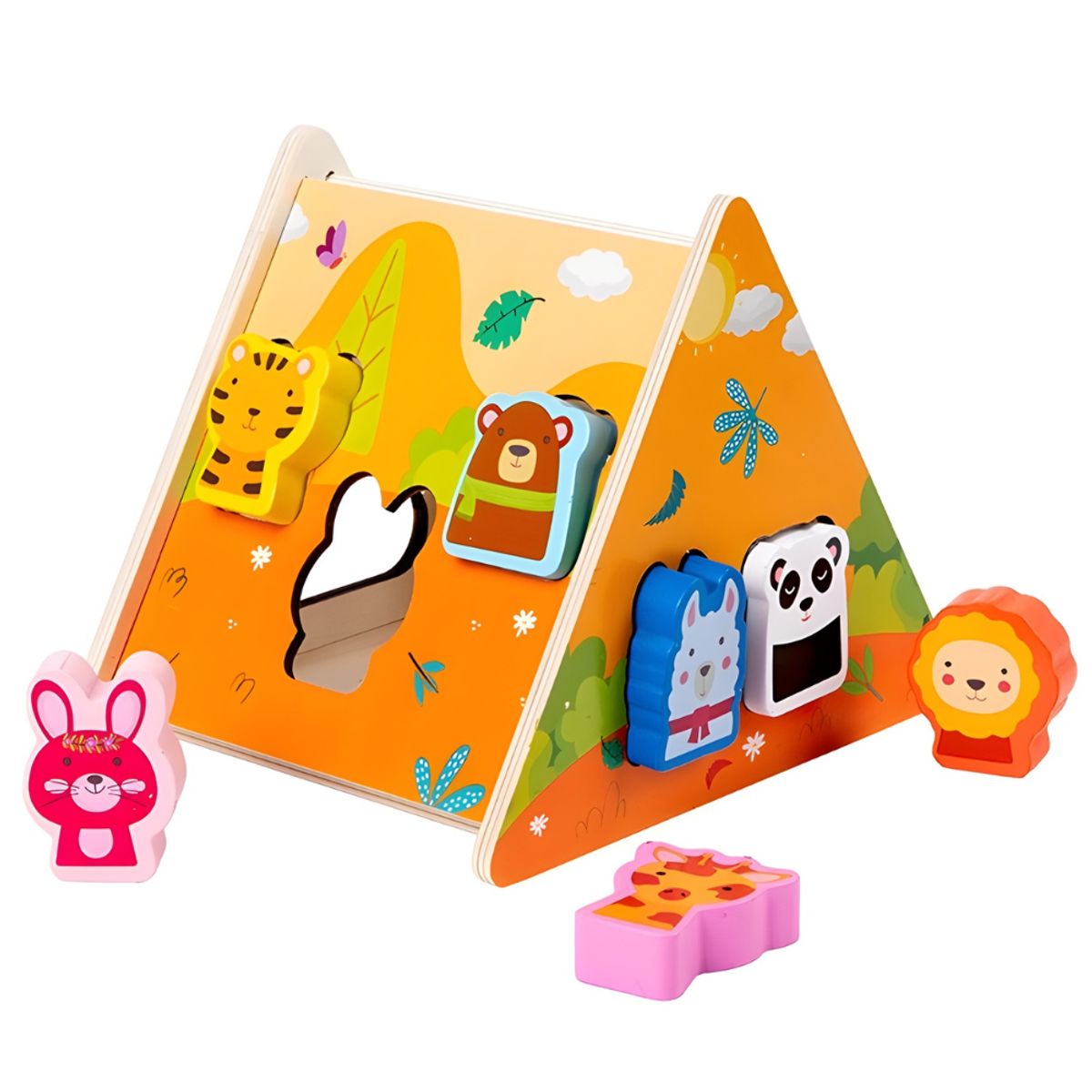 ABC - Juego de Encaje de Animales de Madera Clasificación por Formas