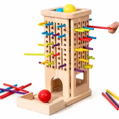 ABC - Juego Didáctico de Palitos y Bolas de Madera Torre de Clasificación