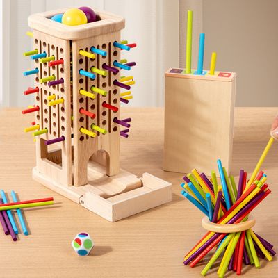 Imagen 2 del producto Juego Didáctico de Palitos y Bolas de Madera Torre de Clasificación