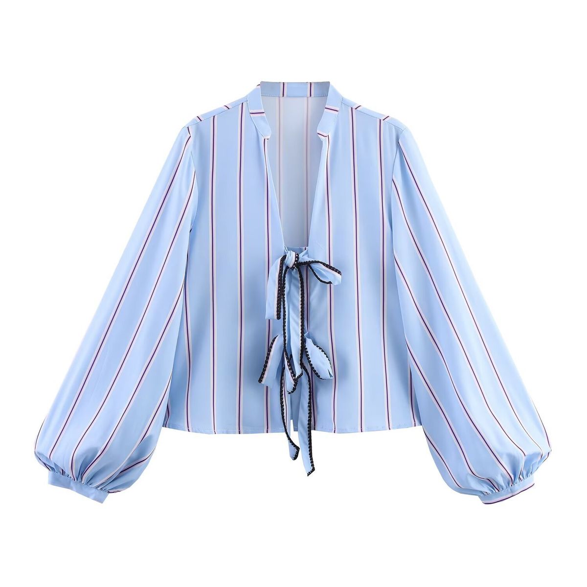 VELVET - Camisa Lazos Valeria Celeste
