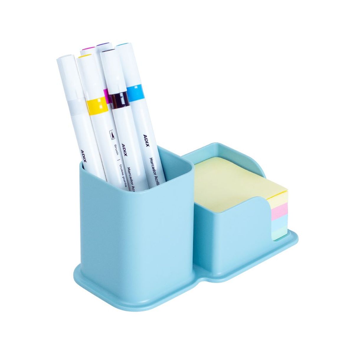 GENERICO - Porta Lápiz y Porta Notas Celeste Pastel