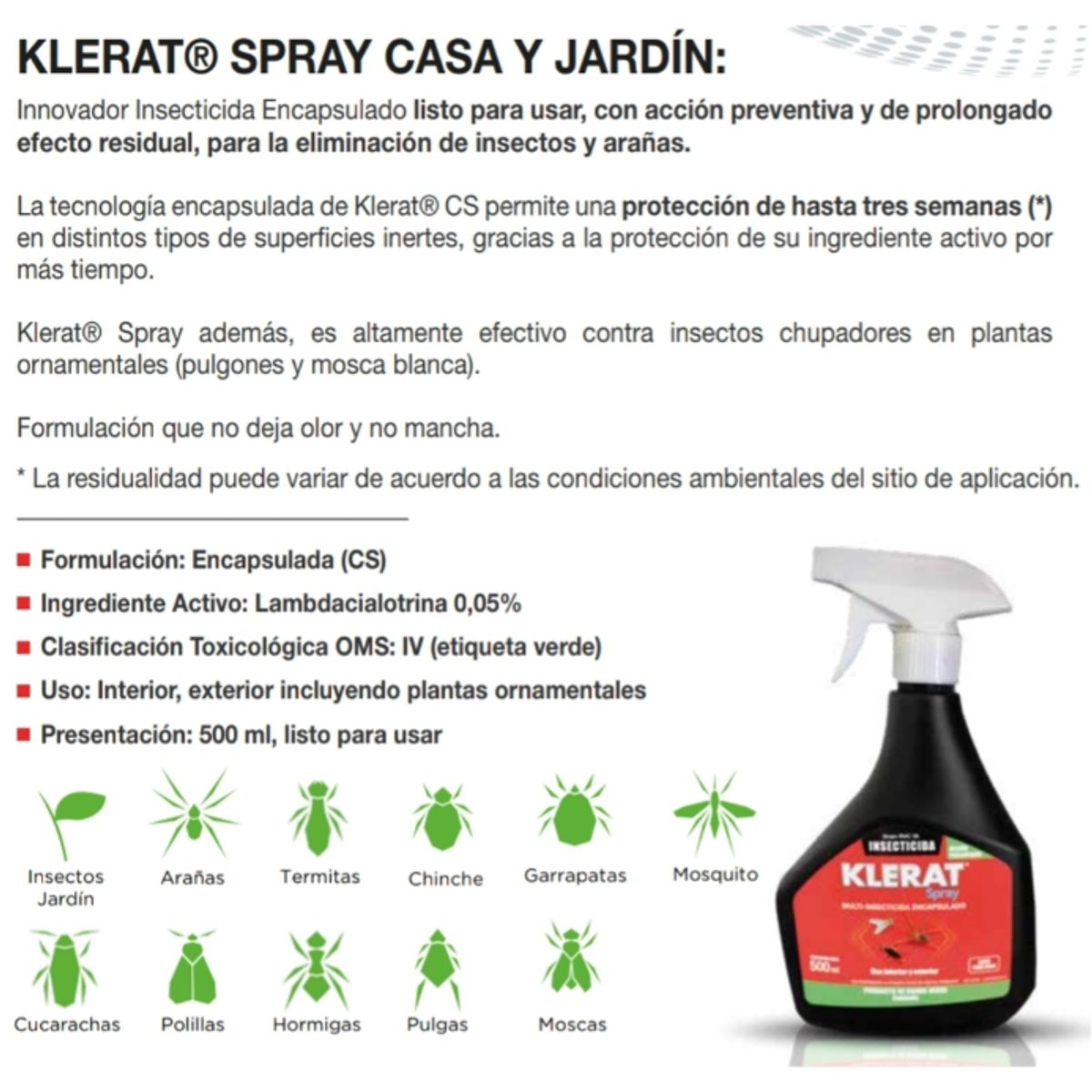 KLERAT - Insecticida Multiplaga Klerat 500 ml