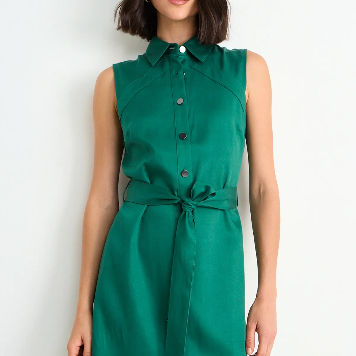 ASH - Vestido Liso Mujer Verde Esmeralda Ash