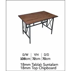 GENERICO - Escritorio Moderno con Estructura Metálica 106x70x72 cm color Cafe