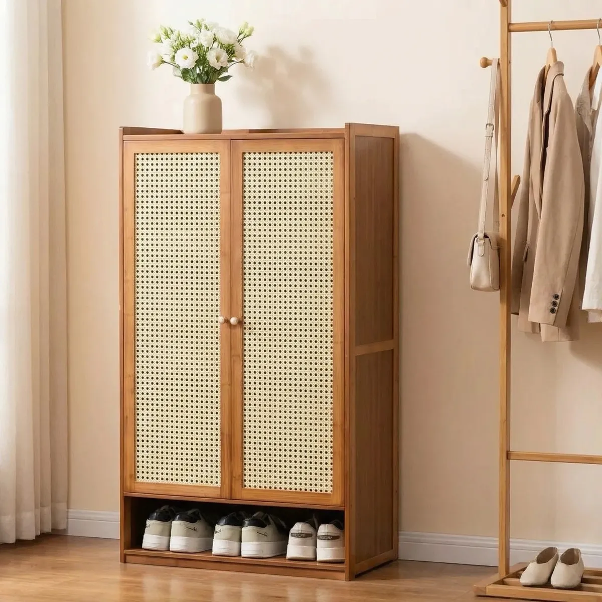 IDEEHOUSE - Zapatero Organizador Ratan Bambú 60x94x32cm