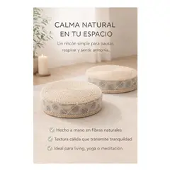 GENERICO - Pack de 2 Puf de Yute Lunaria Hecho a Mano