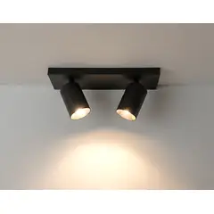 MEGABRIGHT - Foco Spotlight Negro Doble Incluye Ampolleta 5W Gu10