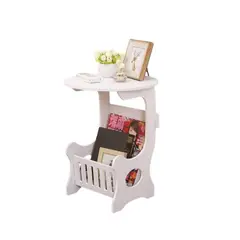 GENERICO - Mesa Auxiliar Dormitorio Living Con Cesta Revistera Multiuso