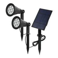 STOREFIX - LAMPARA SOLAR ESTACA DOBLE CON PANEL INDEPENDIENTE LUZ CÁLIDO - 7W