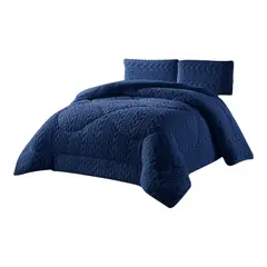 GENERICO - Cobertor de Invierno Trenzado con Chiporro 2 plazas Azul