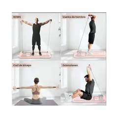 GENERICO - Tabla De Pilates Set De Pilates Reformer Multiusos Color Rosado