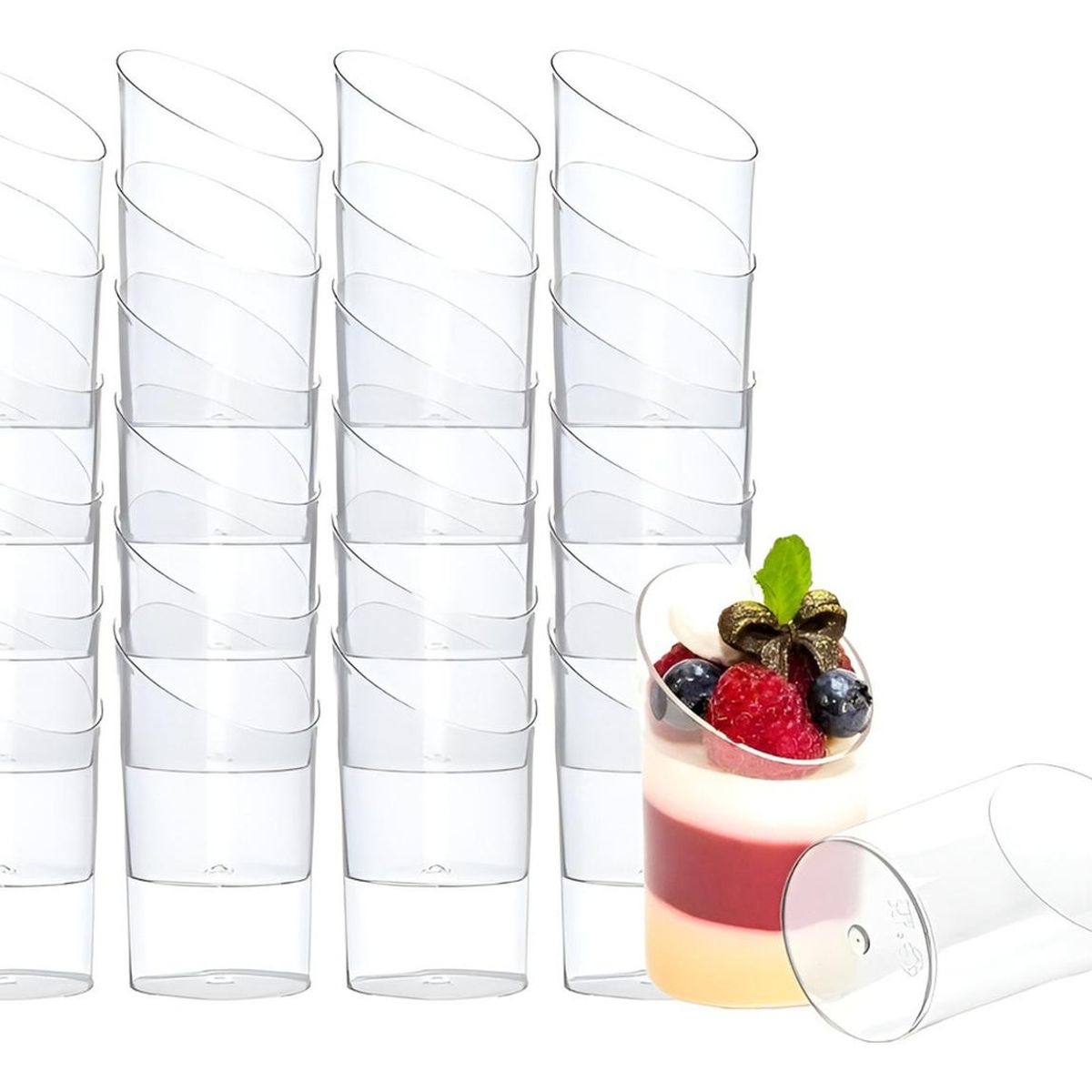 PASTELERIUSCL - 80 Vasos Shot Acrilicos Postres Vasos Plastico Vasos De Postres Pocillos De Postre Pocillo De 60ml