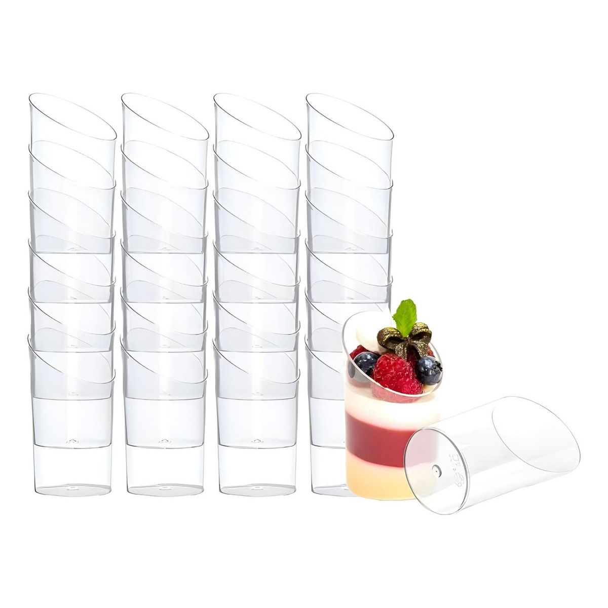 PASTELERIUSCL - 80 Vasos Shot Acrilicos Postres Vasos Plastico Vasos De Postres Pocillos De Postre Pocillo De 60ml