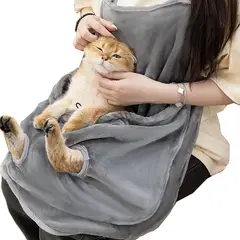 GENERICO - Delantal Porta Gatos Mop Cat Apron Suave Térmico Bolsillos
