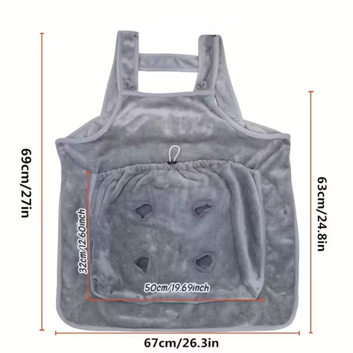 GENERICO - Delantal Porta Gatos Mop Cat Apron Suave Térmico Bolsillos