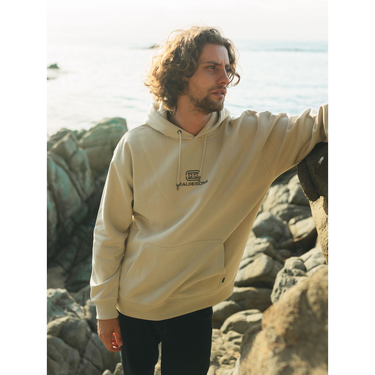 MAUI AND SONS - Poleron Canguro Oceyx Beige Hombre Maui And Sons