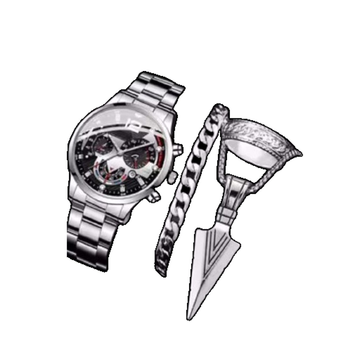 GENERICO - Set reloj y accesorios para hombre el reloj viene en la caja los accesorios vienen en la bolsa