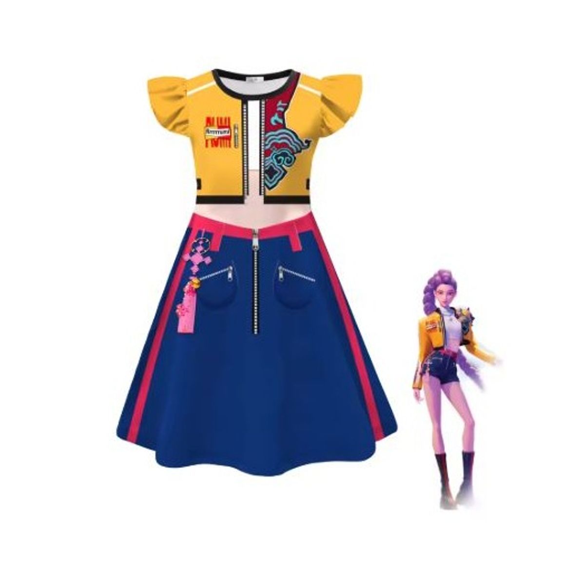 GENERICO - Vestido disfraz K pop para niña talla 150 ( 8 a 10 años)