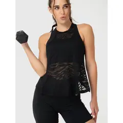 BSOUL - Polera Mujer Burn Out Tank Negra