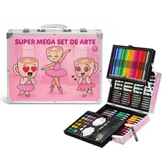 GENERICO - Set de Arte 145 pz Maleta Pintura y Dibujo Ballerina Capuchina