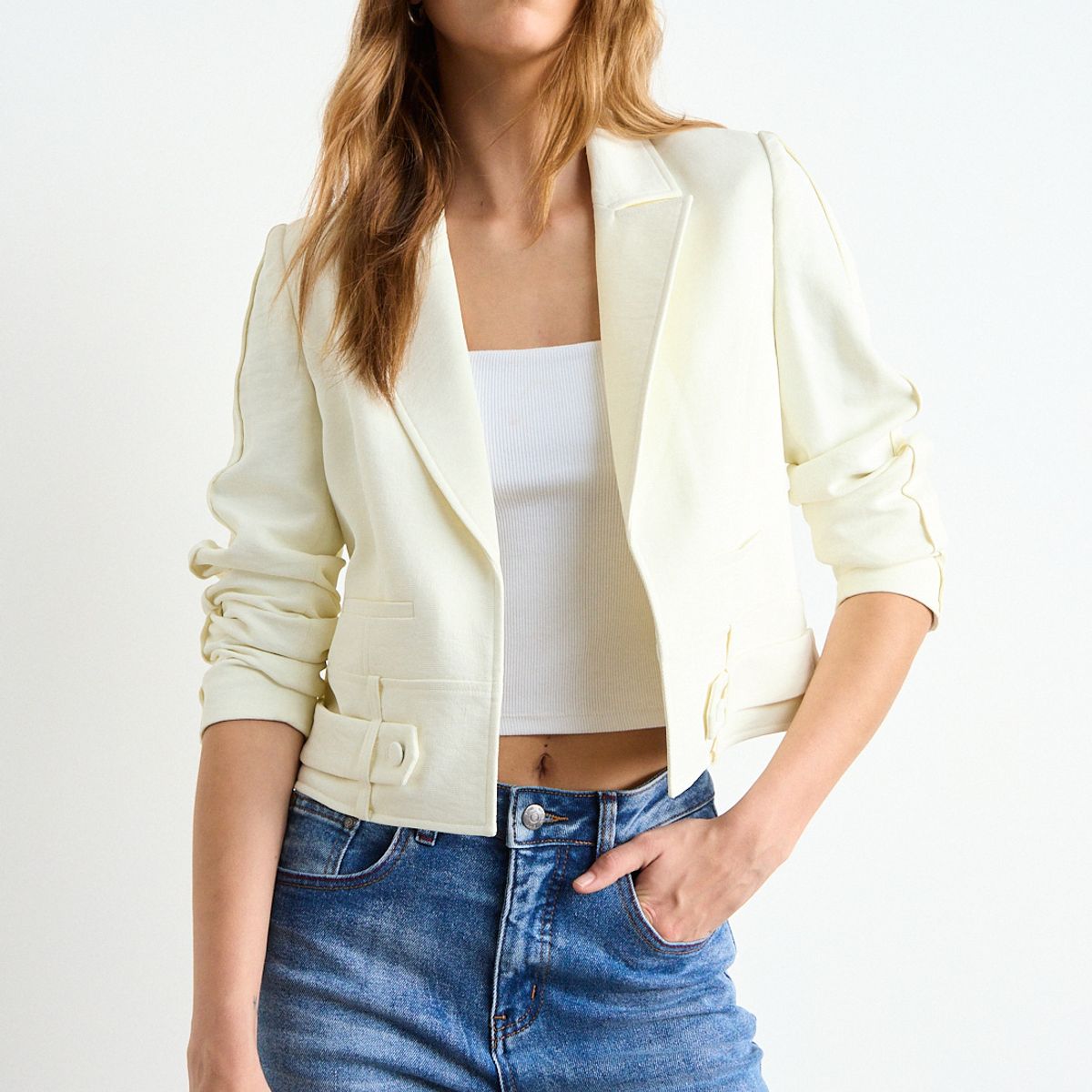 IO - Blazer Liso Mujer Crudo Io