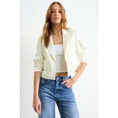 IO - Blazer Liso Mujer Crudo