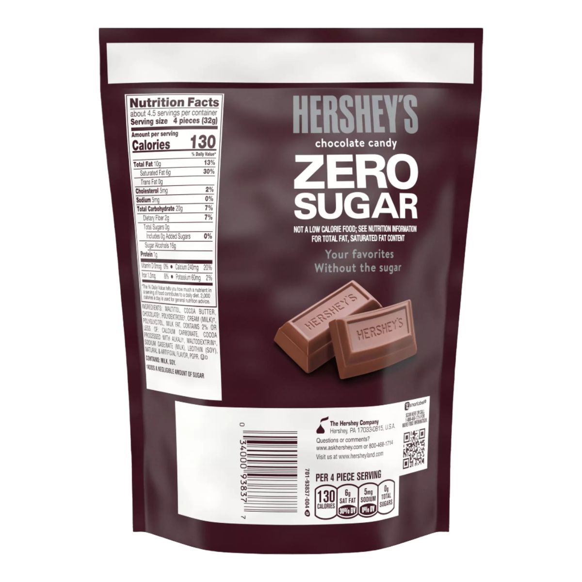 HERSHEYS - Chocolates Zero Azúcar Hershey's 144 g Kiosclub
