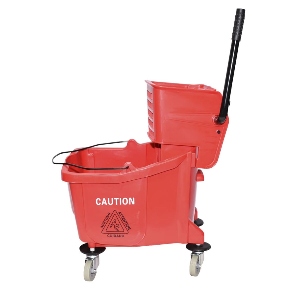 GENERICO - Carro Estrujador Plastico Rojo 36 Litros Glanz