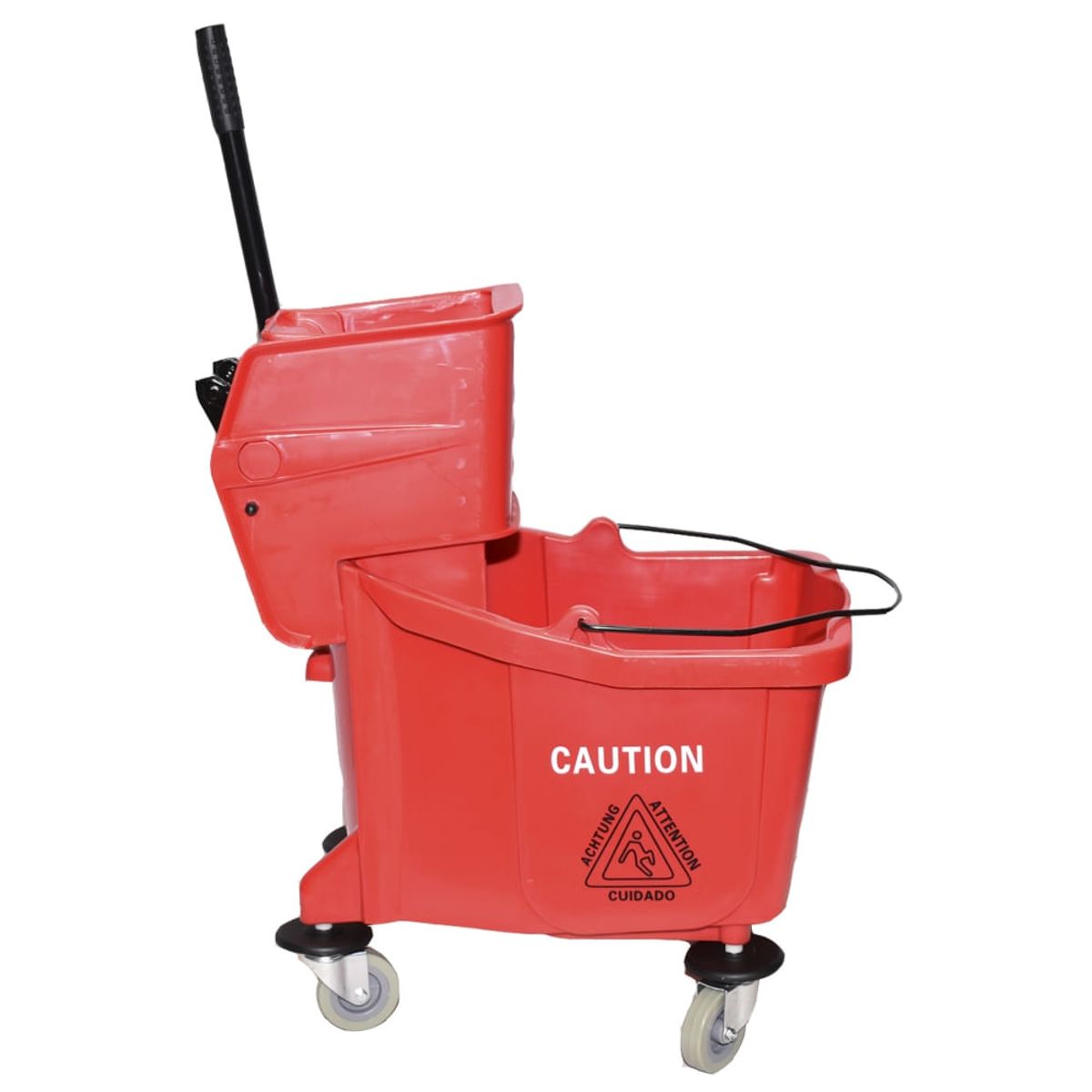 GENERICO - Carro Estrujador Plastico Rojo 36 Litros Glanz