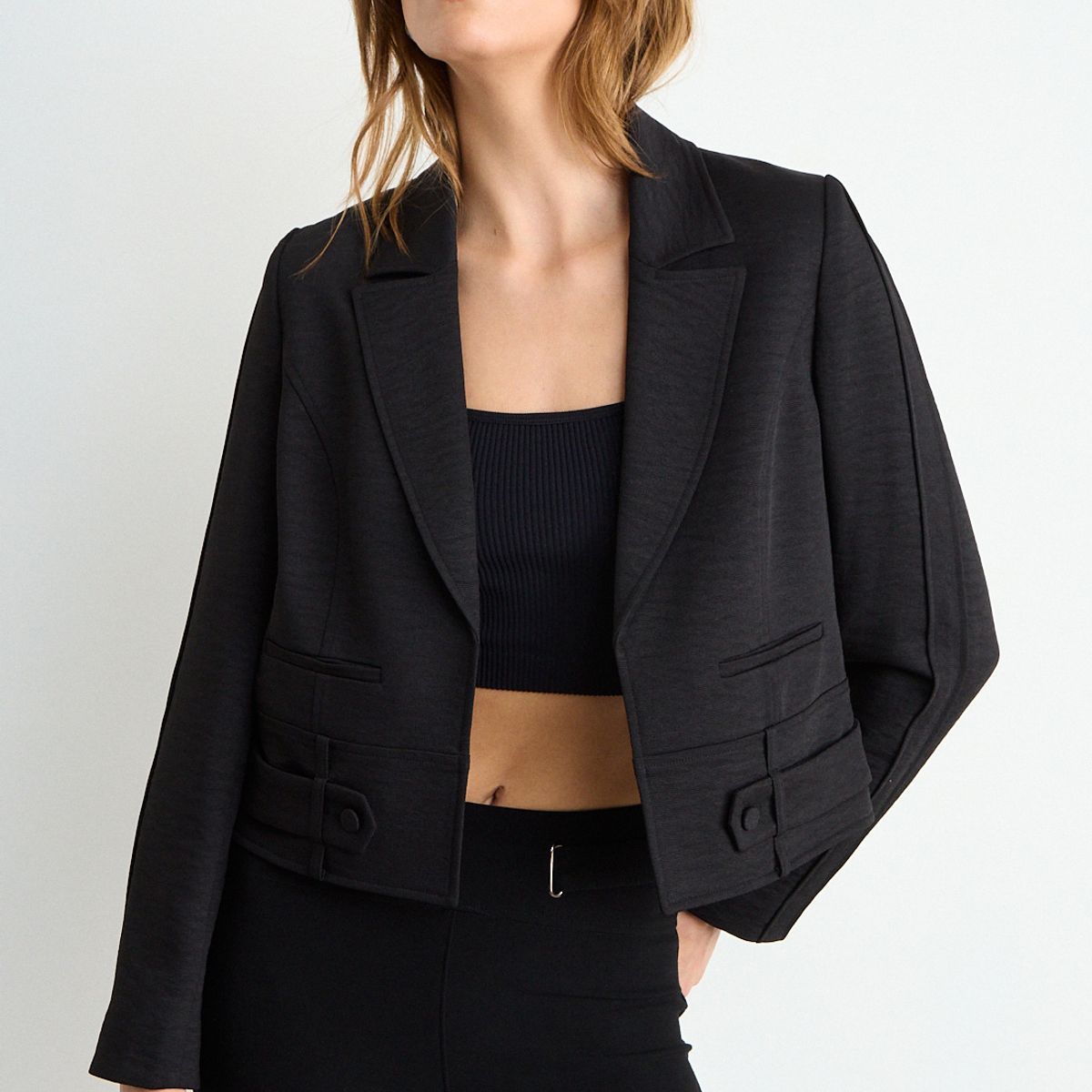 IO - Blazer Liso Mujer Negro Io