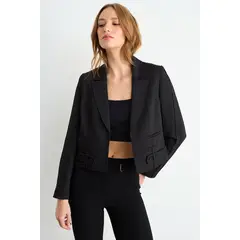 IO - Blazer Liso Mujer Negro