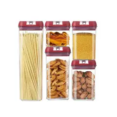 GENERICO - Set 5 Contenedores De Alimento Tapa Hermética Almacenamiento