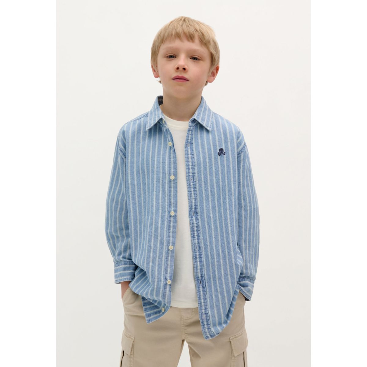 SCALPERS - CAMISA DENIM RAYAS