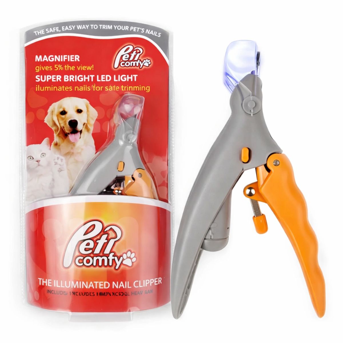 GENERICO - Corta Uñas Con Lupa Y Luz Para Perros Pet Comfy Profesional