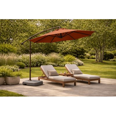 Imagen 2 del producto Quitasol Lateral 3m Café con Base 60L Impermeable con Base Reforzada