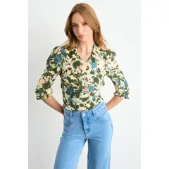 IO - Blusa Fantasia Mujer Verde Oliva