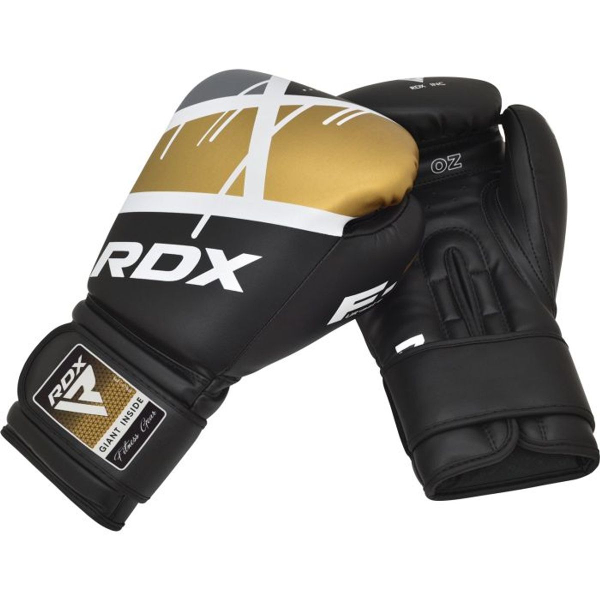 RDX - Guante de Boxeo F7 Negro-Dorado 12oz