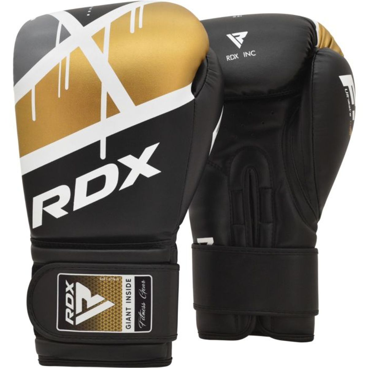 RDX - Guante de Boxeo F7 Negro-Dorado 12oz