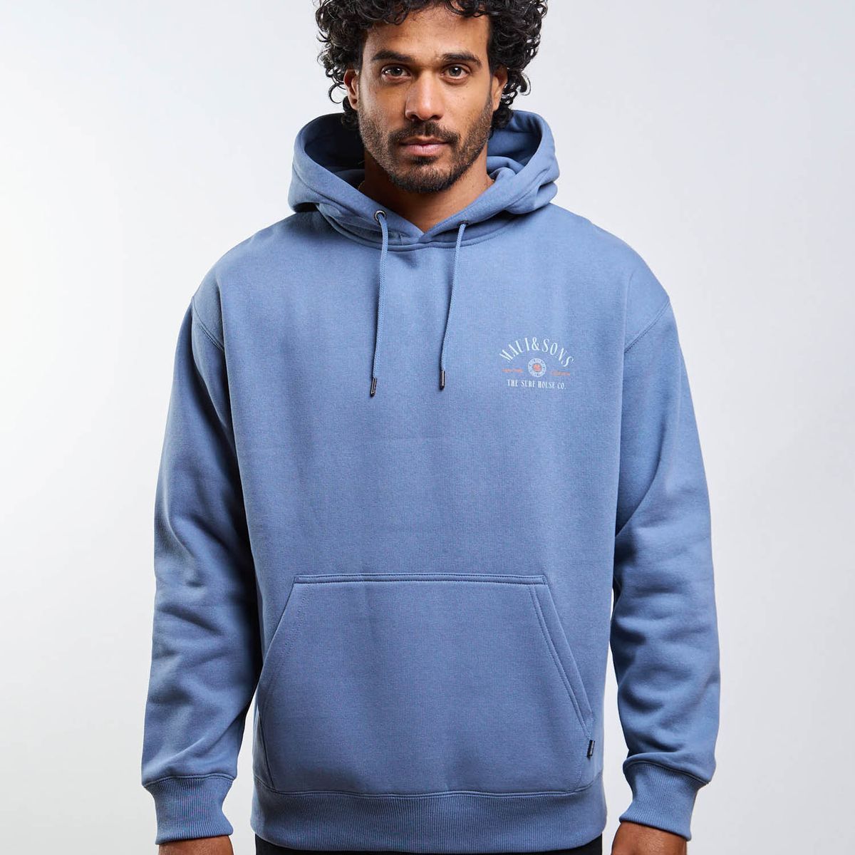 MAUI AND SONS - Poleron Canguro Surf house Celeste Hombre Maui And Sons