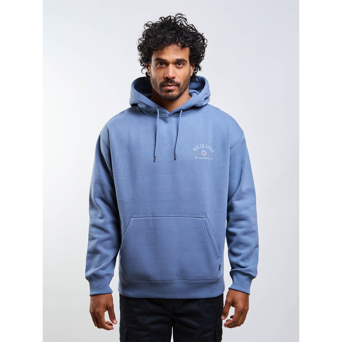 MAUI AND SONS - Poleron Canguro Surf house Celeste Hombre Maui And Sons