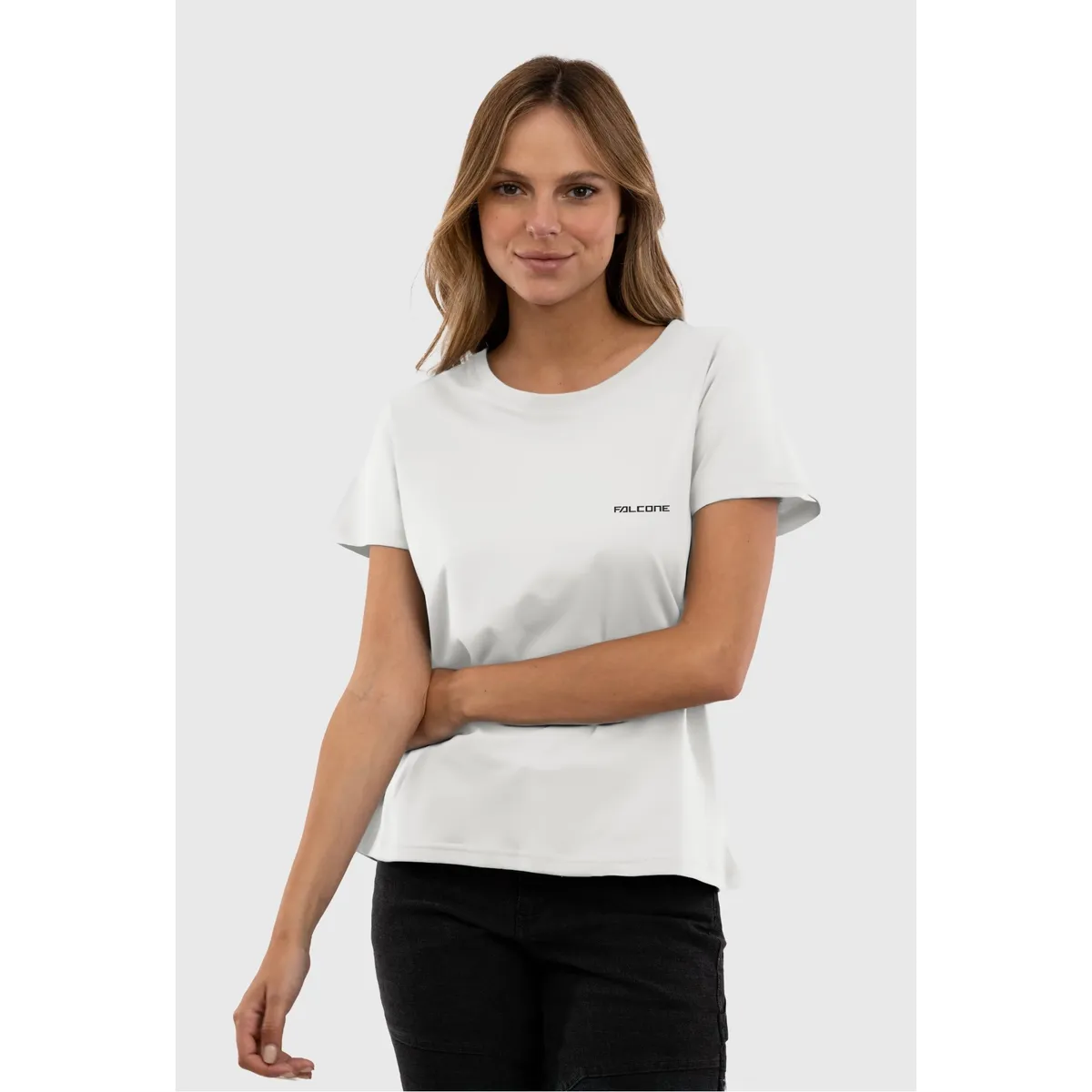 FALCONE - Polera Orgánica Classic Logo V2 Mujer Falcone